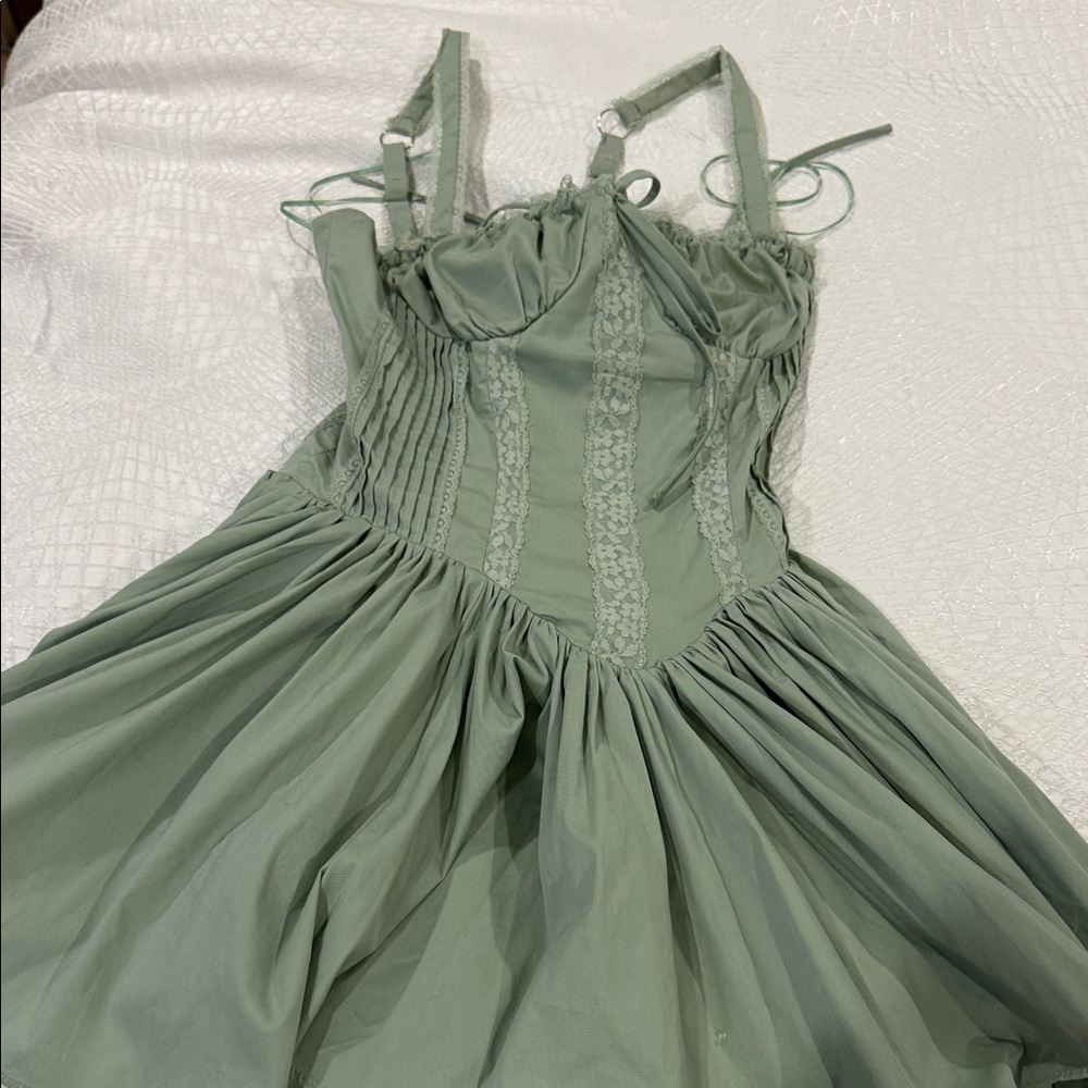 Windsor Mint Green Lace-Up Dress